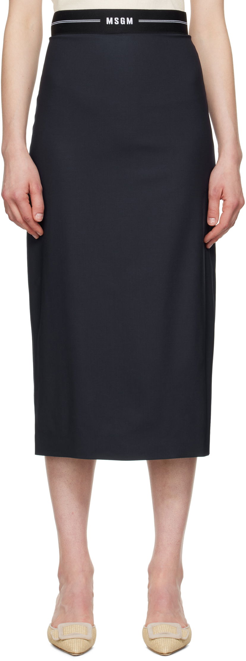 Спідниця MSGM MSGM Virgin Wool Midi Skirt темно-синій | 3841MDD17 257127