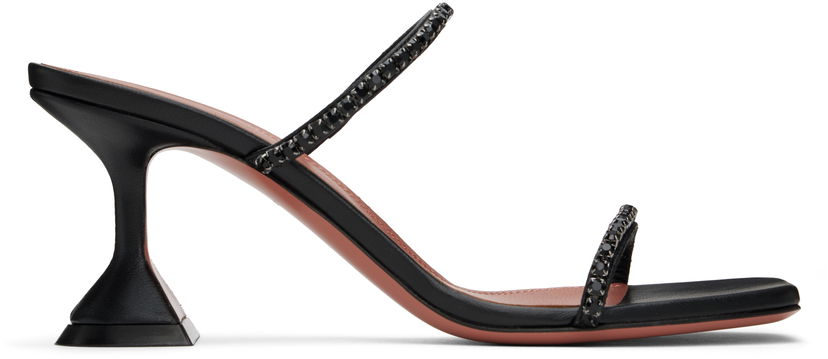 Догляд за взуттям Amina Muaddi Amina Muaddi Gilda Crystal-Embellished Heeled Sandals чорний | GILDA SLIPPER 70 NAPPA