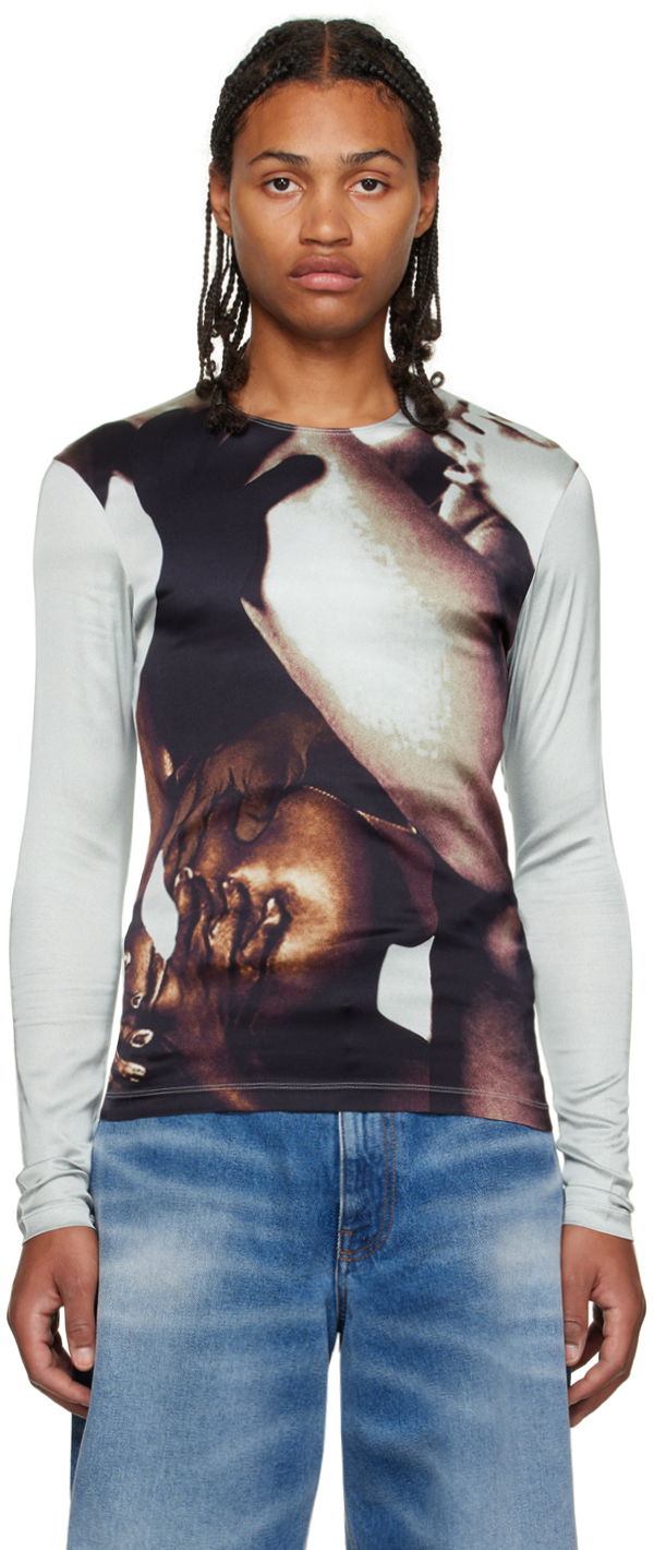 Футболка Y/PROJECT Graphic Long Sleeve T-Shirt білий | TS87-S25