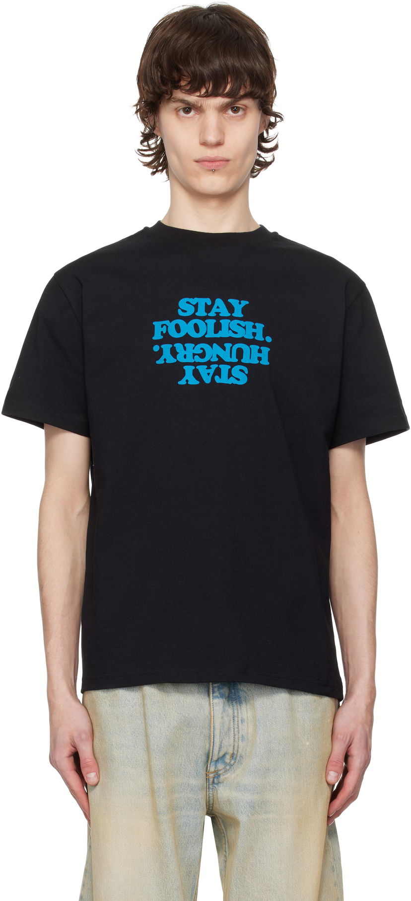 Футболка Coperni Coperni 'Stay Foolish' Print Boxy T-Shirt чорний | COPJS03F5011PMEN