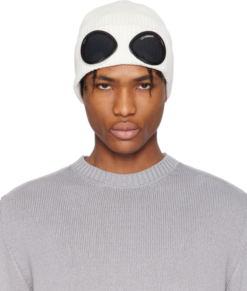 Шапка C.P. Company C.P. Company Goggle Beanie білий | 18CMAC016A-000727A