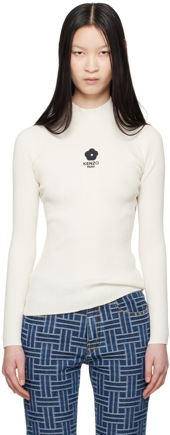Футболка KENZO Off-White Paris Boke 2.0 Long Sleeve T-Shirt білий | FE62PU4753LG