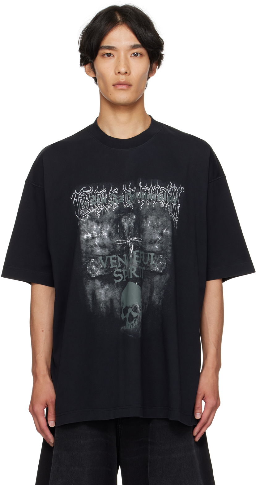 Футболка VETEMENTS Vetements Cradle of Filth 'Vengeful Spirit' Oversized T-Shirt чорний | UCF76TR650M