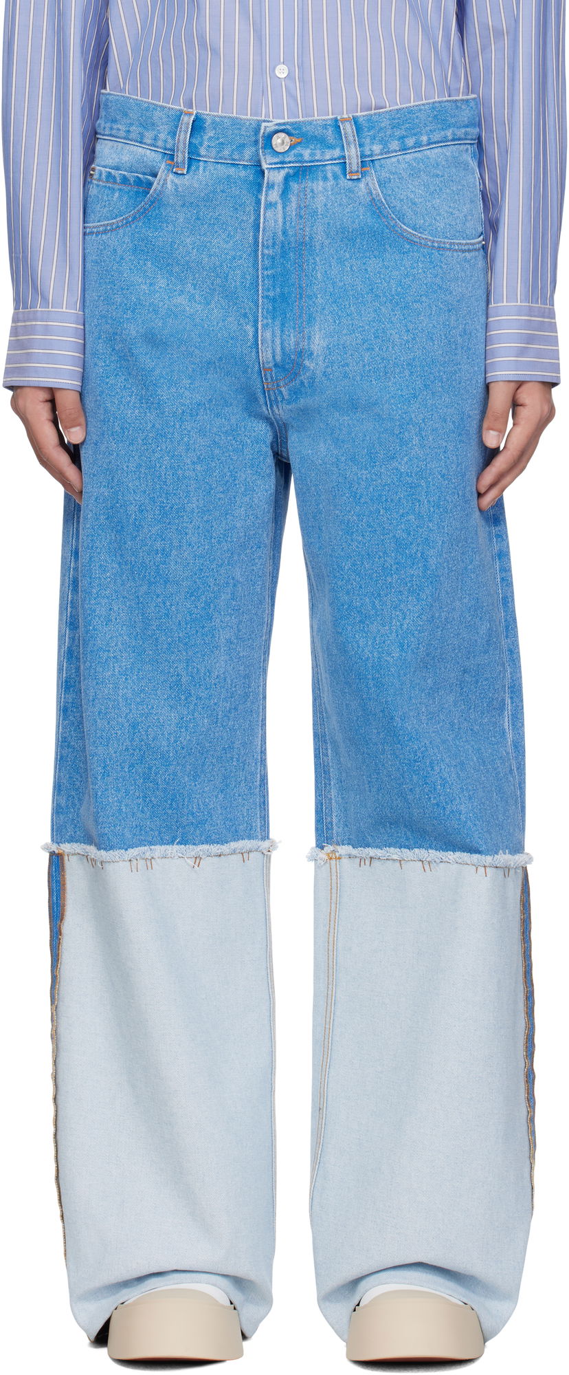 Джинси Marni Marni Two-Tone Wide Leg Jeans Синій | PUJU0106S0 USCW91