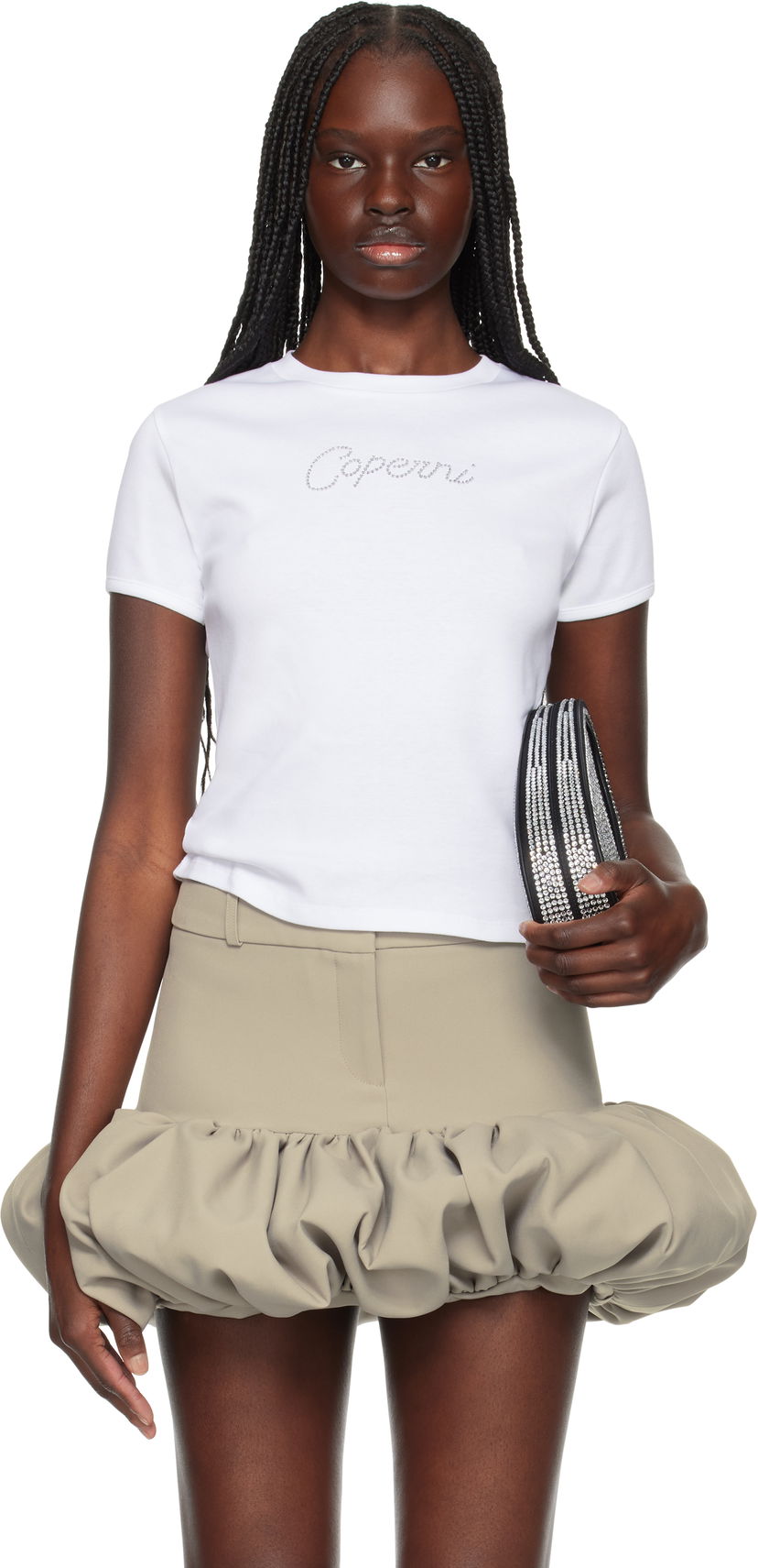 Футболка Coperni Coperni Crystal Logo T-Shirt білий | COPJS07CRF5017