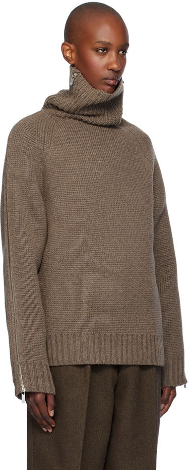 Cветр Helmut Lang Turtleneck Wool-Blend Sweater Коричневий | O06HW797, 3