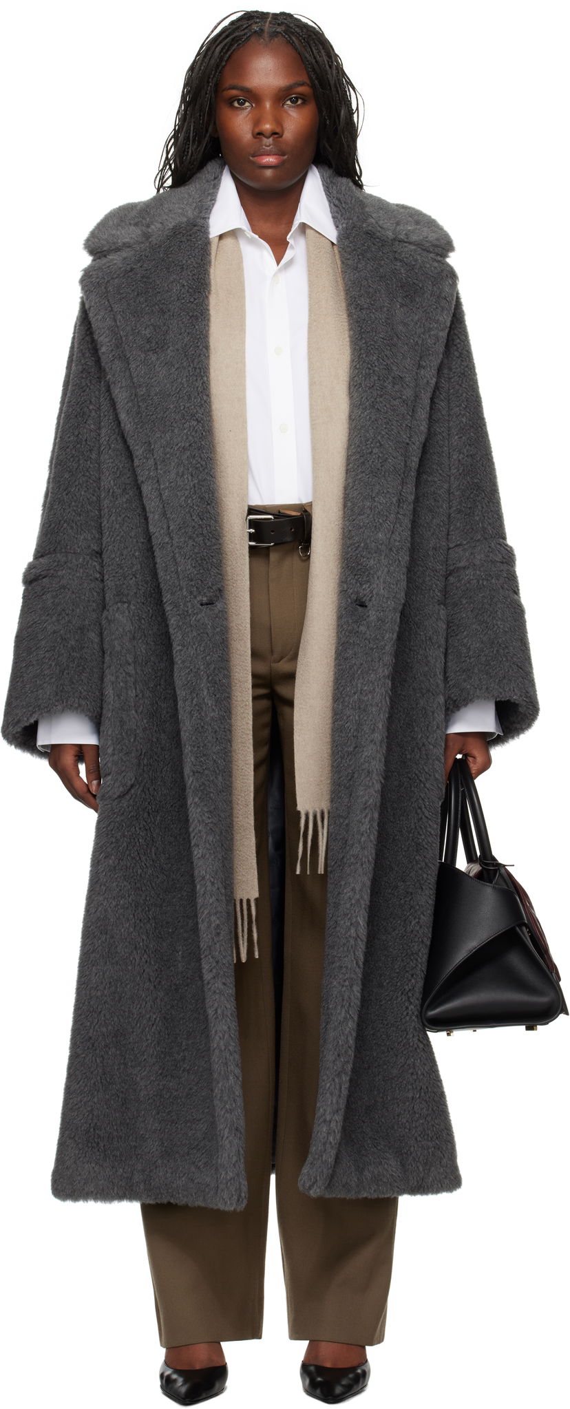 Пальто Max Mara Max Mara Kadiak Teddy Coat Сірий | 2421016313600 MM10502