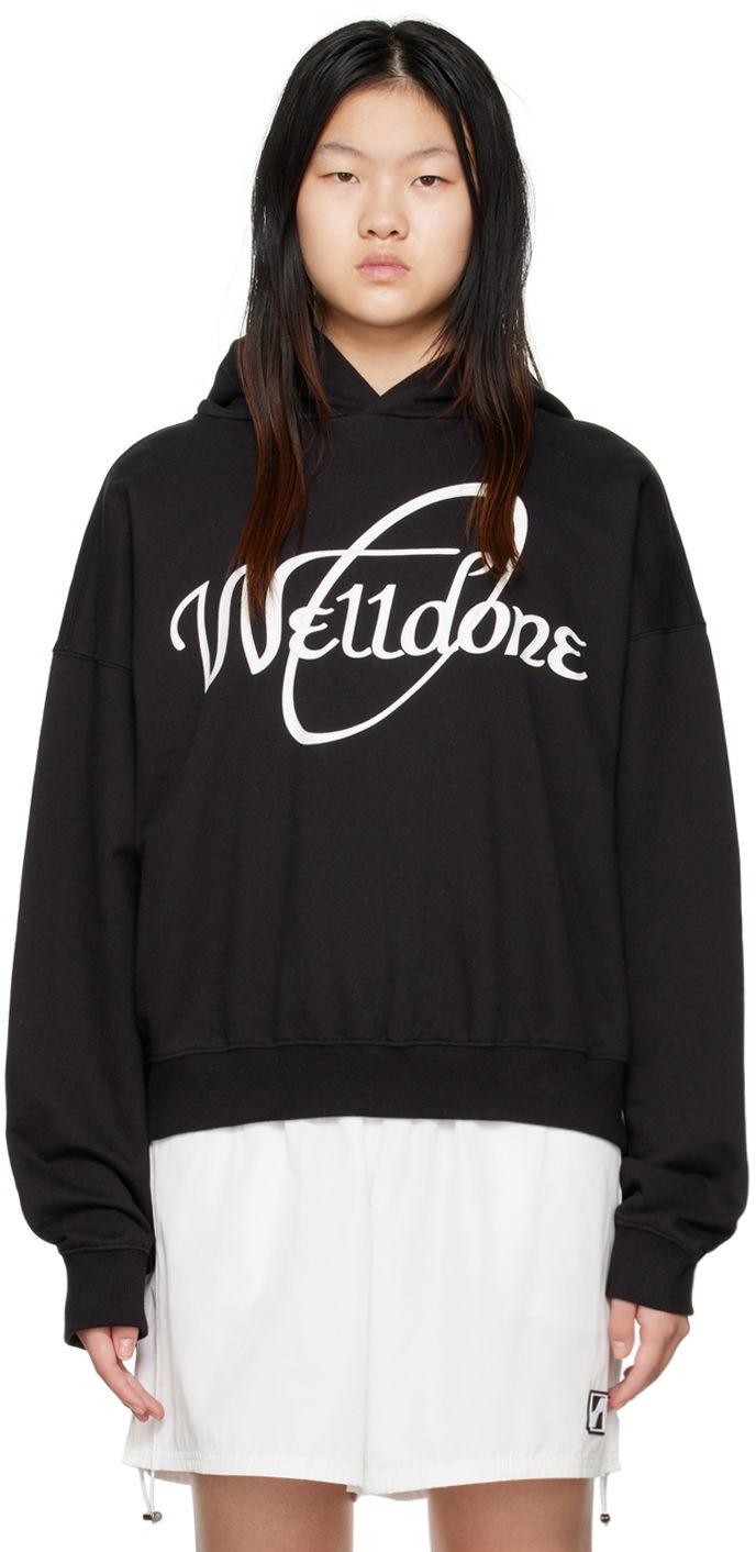 Світшоти We11done We11done Circle Logo Hoodie чорний | WD-TH3-22-813-U-BK
