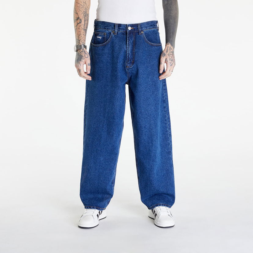 Штани OBEY Bigwig Baggy Denim Stone Wash Indigo Синій | 142010087-STN