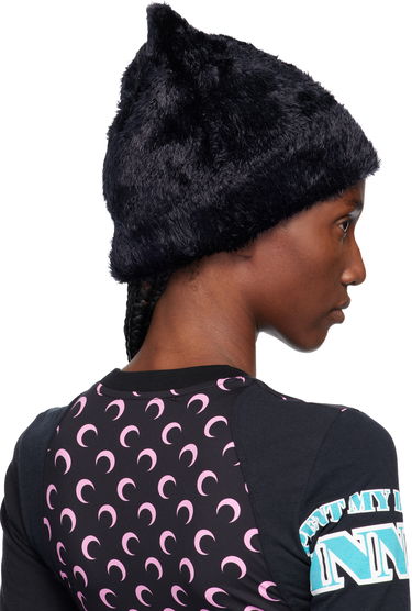 Шапка Marine Serre Marine Serre Wild Fluffy Knit Beanie чорний | UHG068ACKNI0536, 2