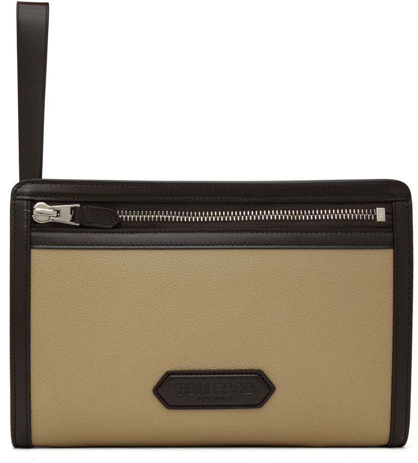 Сумочка Tom Ford Leather Mini Pouch бежевий | H0561-LCL213S