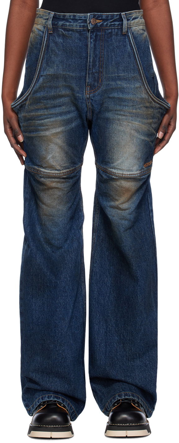 Джинси We11done Wire Relaxed Fit Jeans Синій | WD-DP0-24-328-W-NV