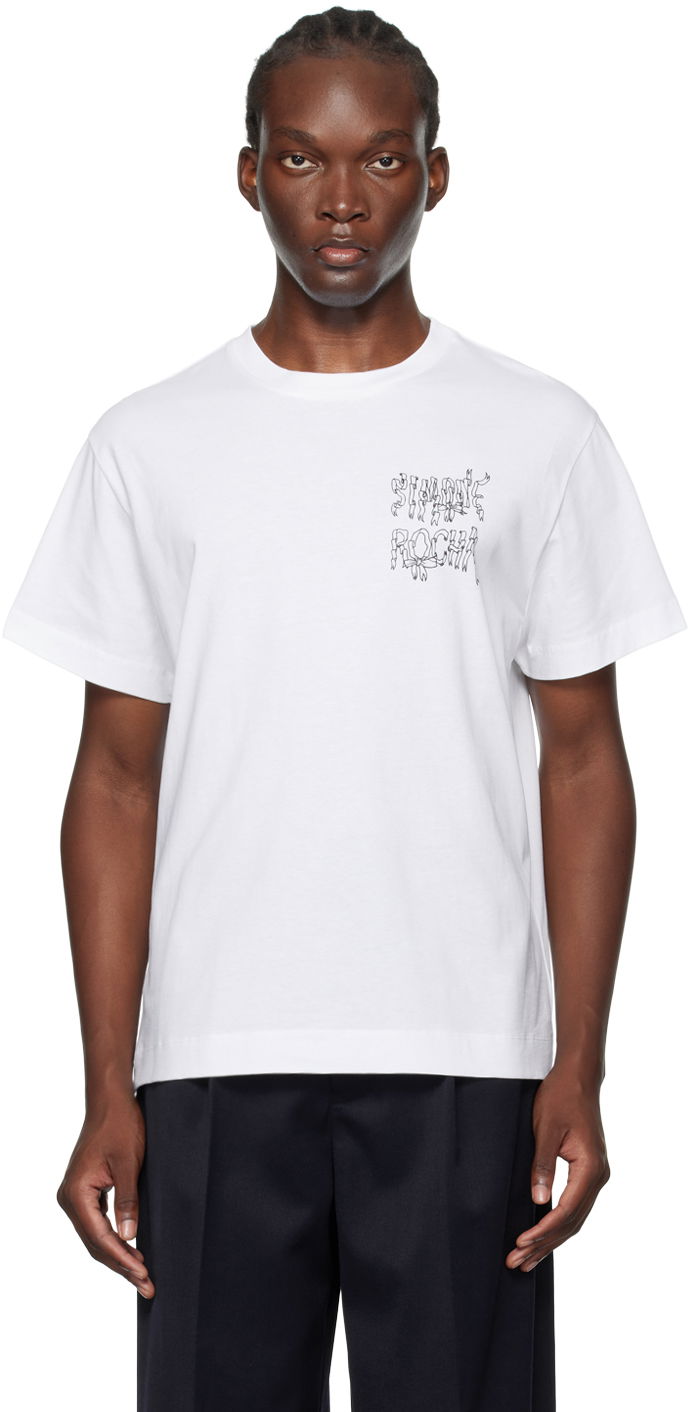 Футболка Simone Rocha Simone Rocha Ribbon Logo T-Shirt білий | 5195P19P20-M 0569