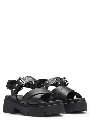 Аксесуари BOSS Buckled Strap Chunky Sole Sandals чорний | 50542072