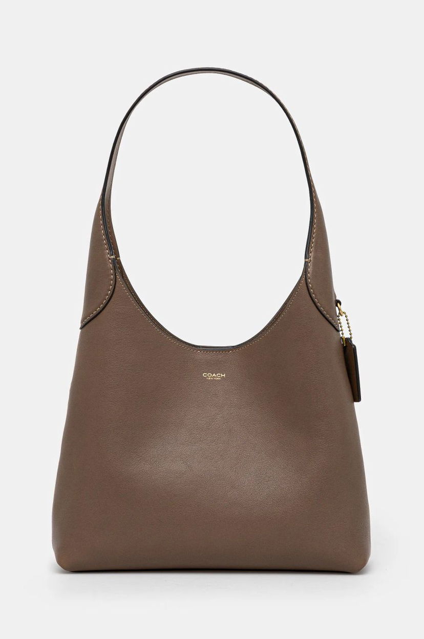 Сумочка Coach Leather Shoulder Bag Коричневий | CU068