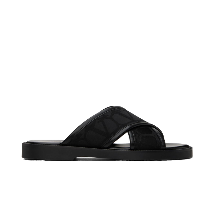 Кросівки та взуття Valentino Garavani Black Toile Iconographe Sandals чорний | 4Y2S0H61IDQ