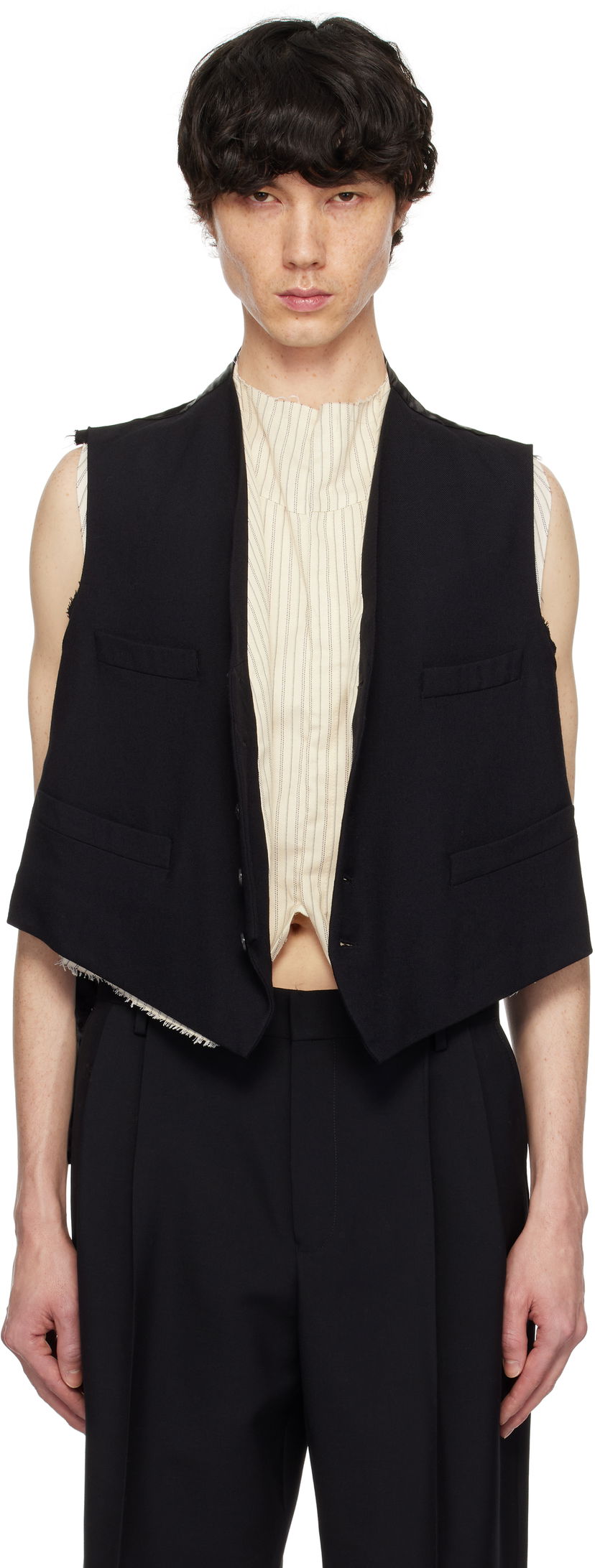 Жилет Maison Margiela Maison Margiela Raw Edge Waistcoat чорний | S50FB0110 S53915