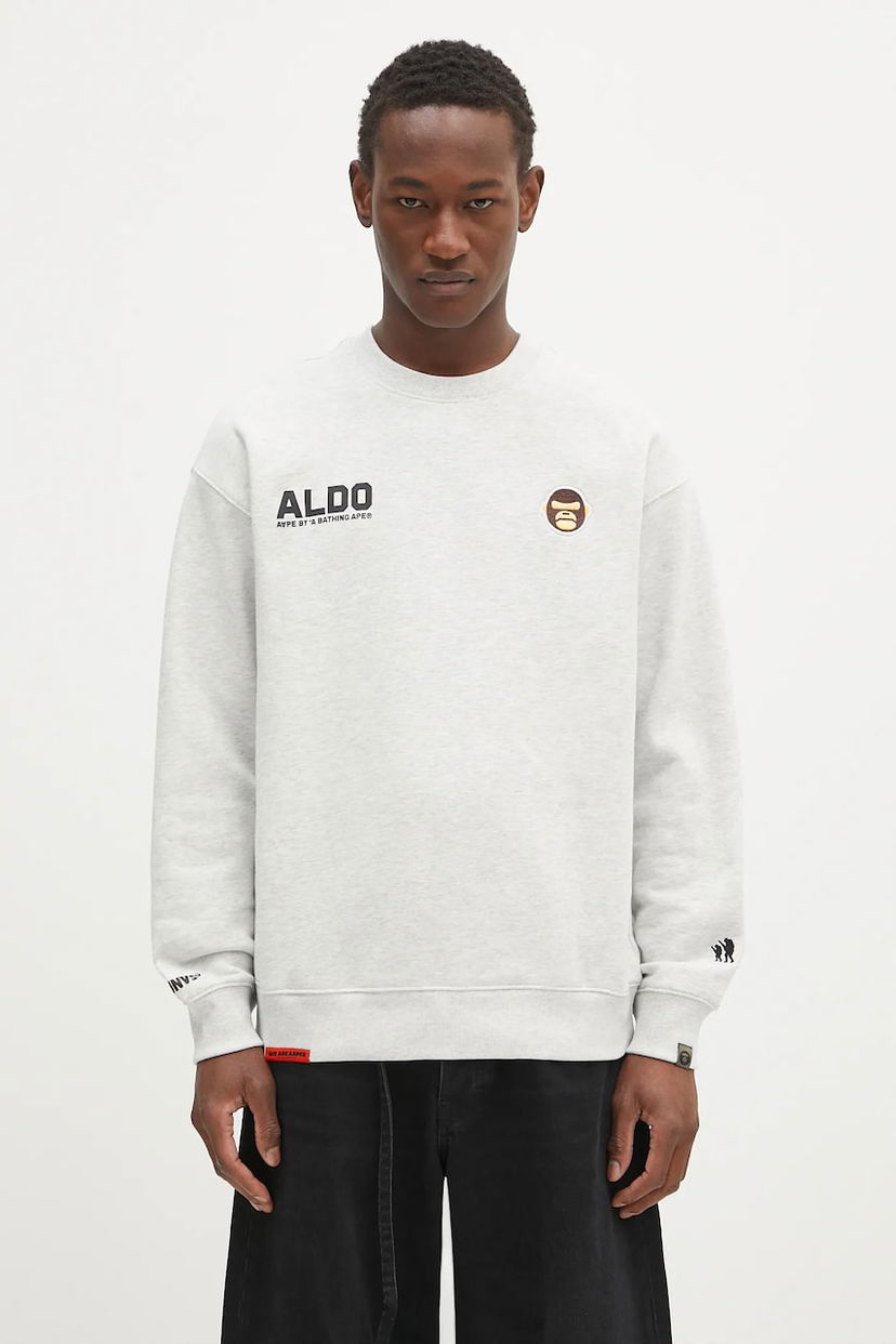 Світшоти AAPE by A Bathing Ape AAPE By A Bathing Ape Aaper Crew Neck Sweatshirt Сірий | AAPSWMB377XAN
