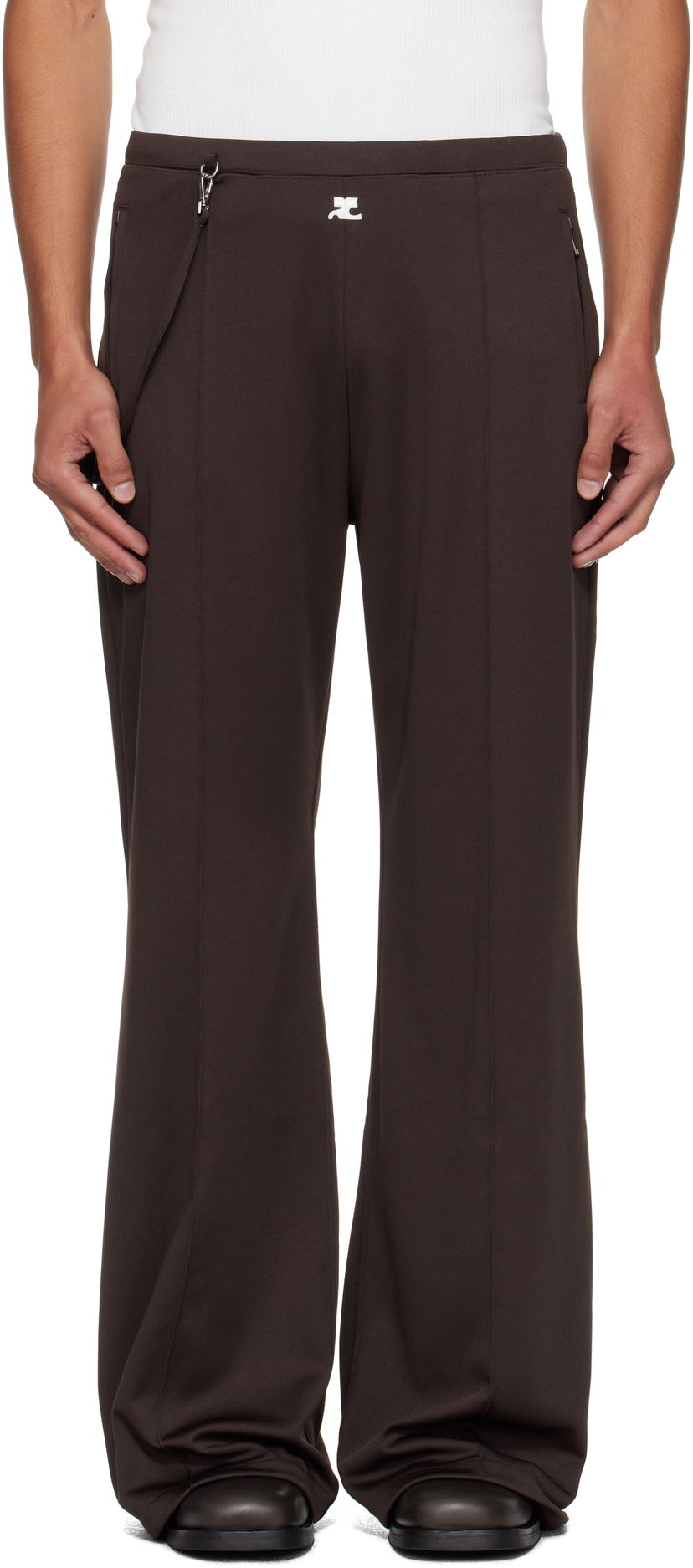 Штани Courrèges Courrèges Flare Interlock Tracksuit Pants Коричневий | 325JPA426JS0250
