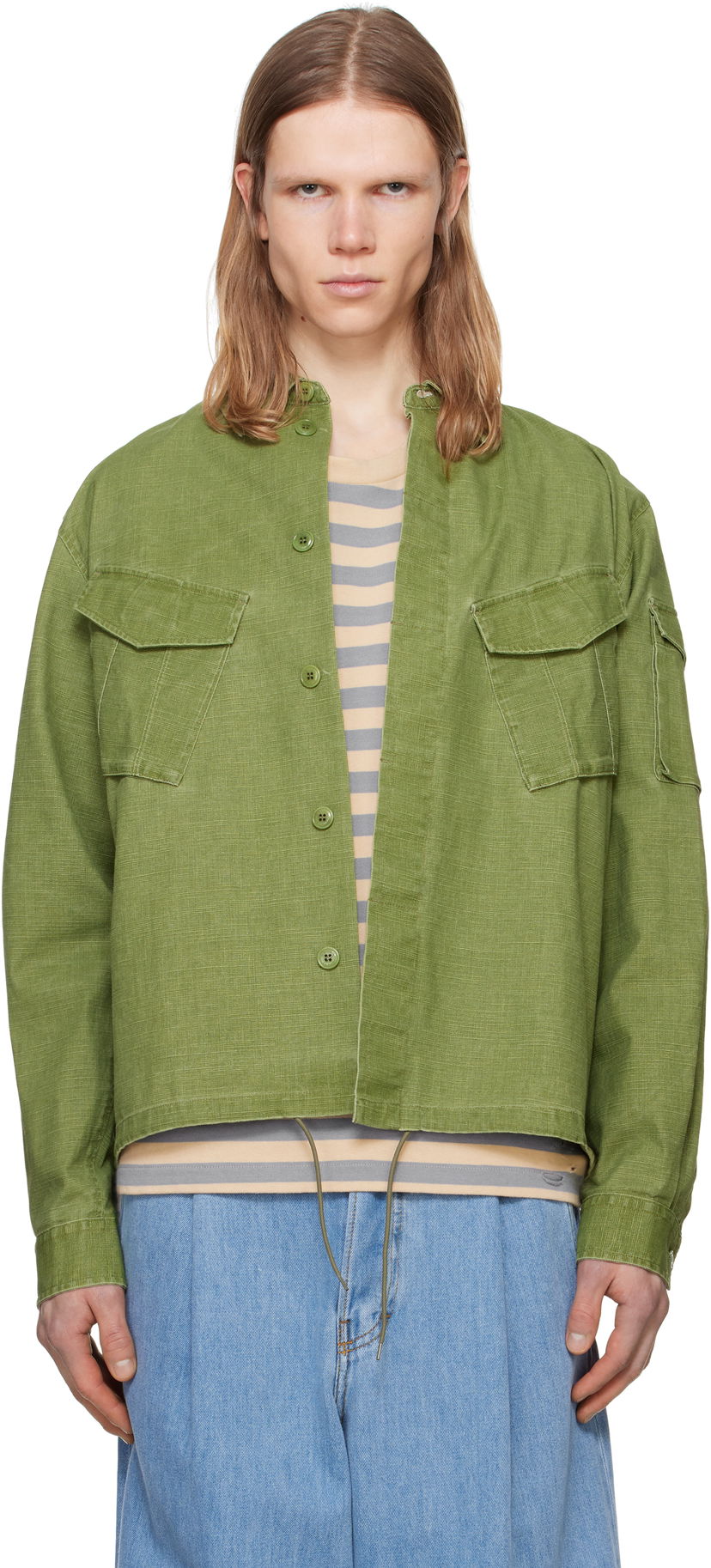 Сорочка KENZO Kenzo Paris Pocket Overshirt Зелений | FF55CH5339GD
