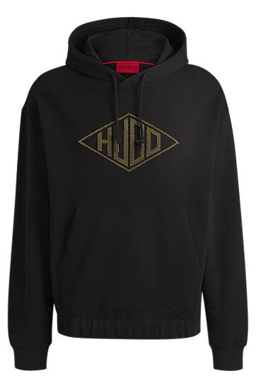 Світшоти BOSS Terry Hoodie with Embroidered Logo by HUGO чорний | 50534947