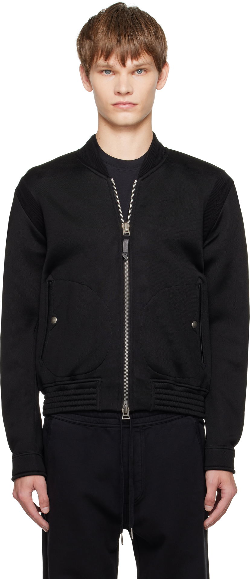 Куртка бомбер Tom Ford TOM FORD Cotton Viscose Bomber Jacket чорний | JZL019-JMC081