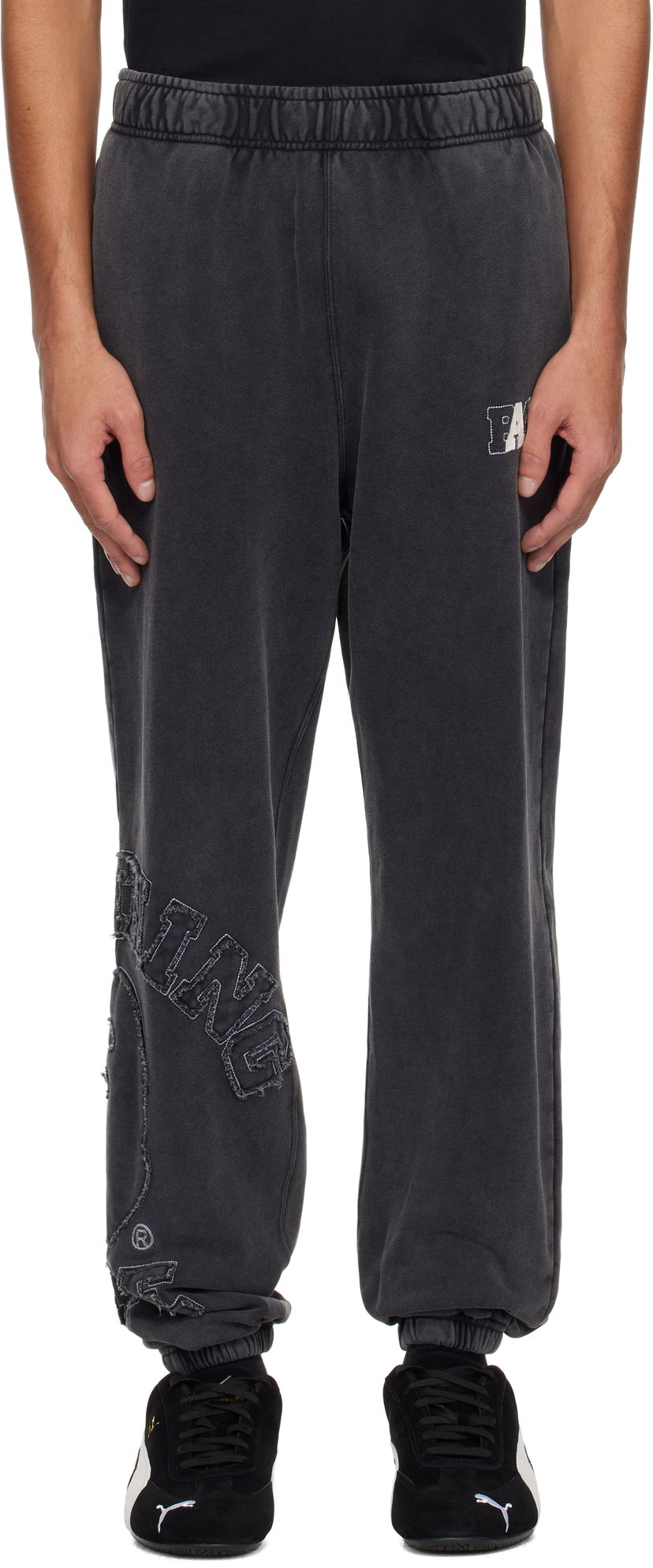 Спортивні штани BAPE BAPE Washed Effect College Patch Sweatpants чорний | 001PTK801001M