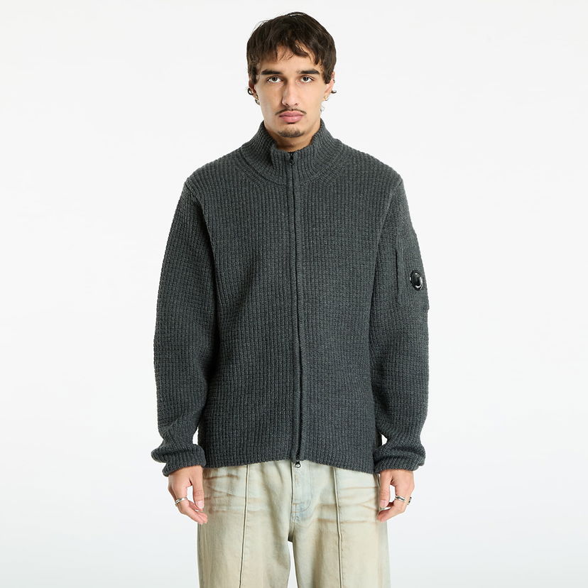 Cветр C.P. Company Lambswool Grs Full Zip Sweater Dark Shadow Grey Сірий | 19CMKN131A110149A-978