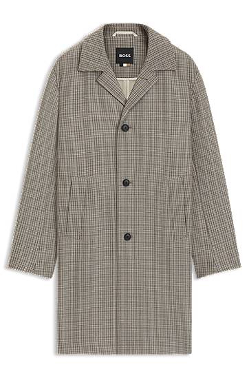 Пальто BOSS BOSS Classic-Fit Check Coat бежевий | 50546039