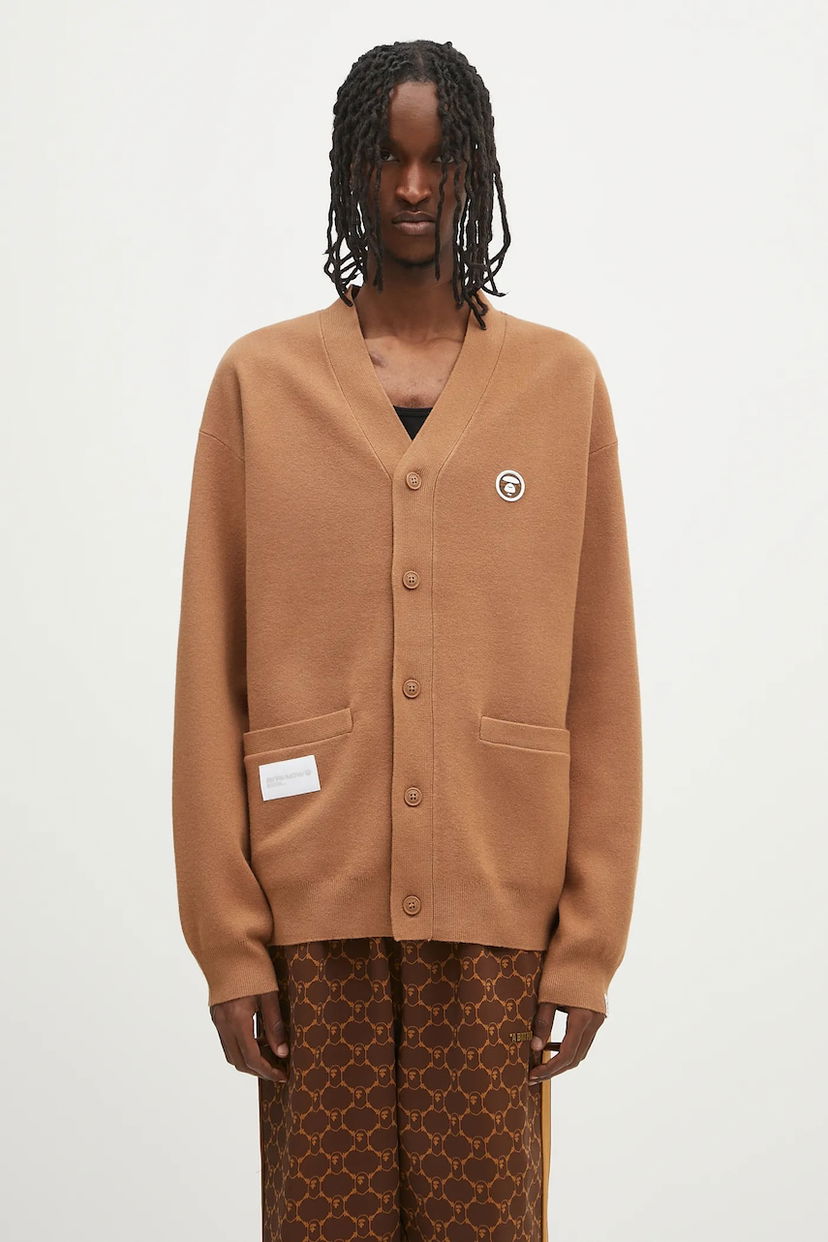 Cветр AAPE by A Bathing Ape AAPE Now Knit Cardigan Коричневий | AAPKNMB335XXN
