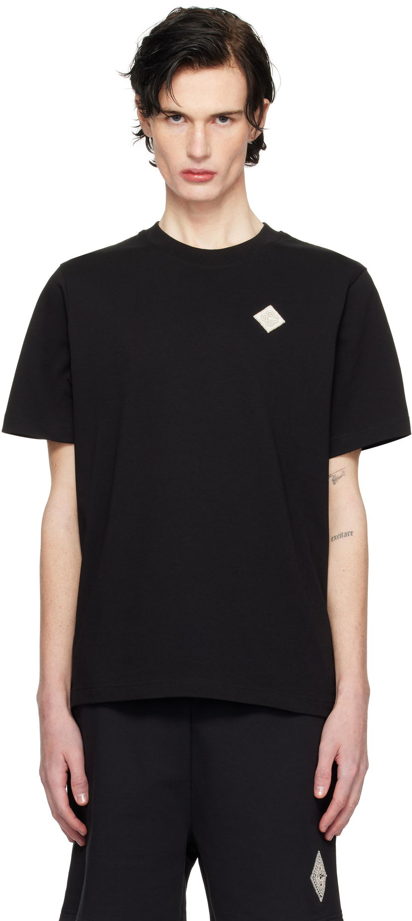 Футболка Casablanca Pearl Diamond Patch T-Shirt чорний | MPS25-JTS-001-10