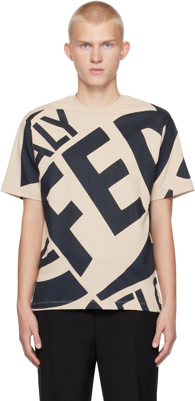 Футболка FERRAGAMO Graphic T-Shirt бежевий | 776363
