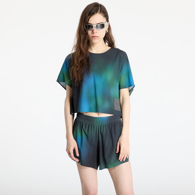 Кроп-топи Y-3 Y-3 Allover Print Running Short Sleeve T-Shirt Синій | JM3350