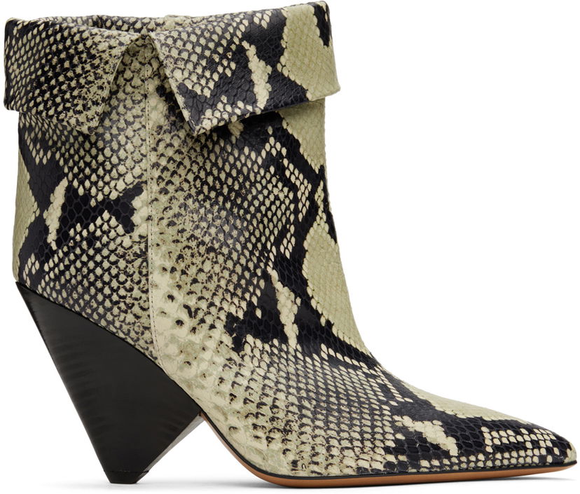 Кросівки та взуття ISABEL MARANT Isabel Marant Lulya Snakeskin Ankle Boots Зелений | 23HBO0072FA-A4A22S