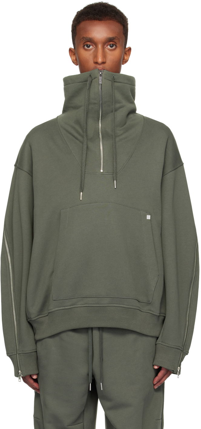 Світшоти Helmut Lang Helmut Lang Suitcase Quarter-Zip Sweatshirt Зелений | O06HM501