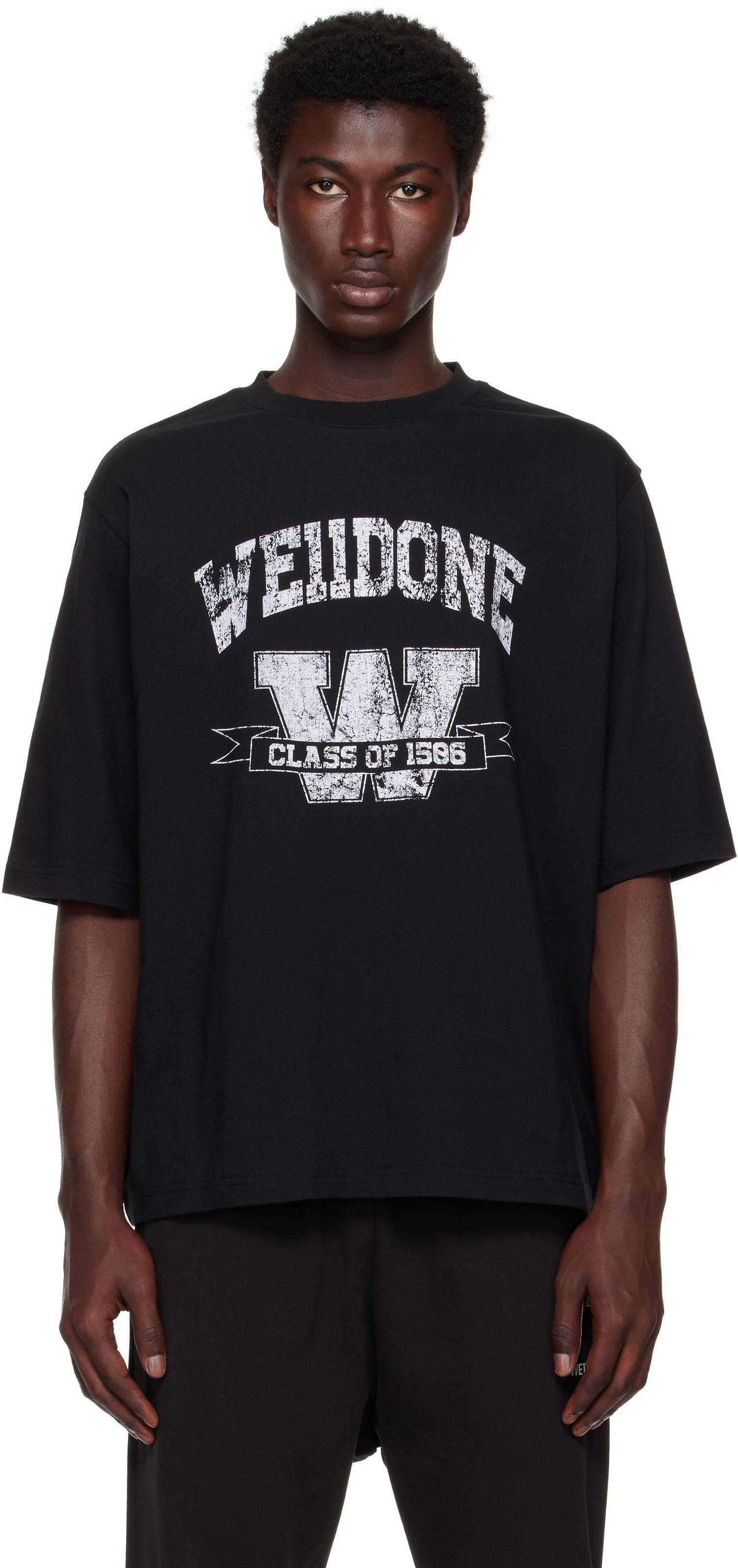 Футболка We11done We11done Printed University T-Shirt чорний | WD-TT2-25-743-U-BK, 0