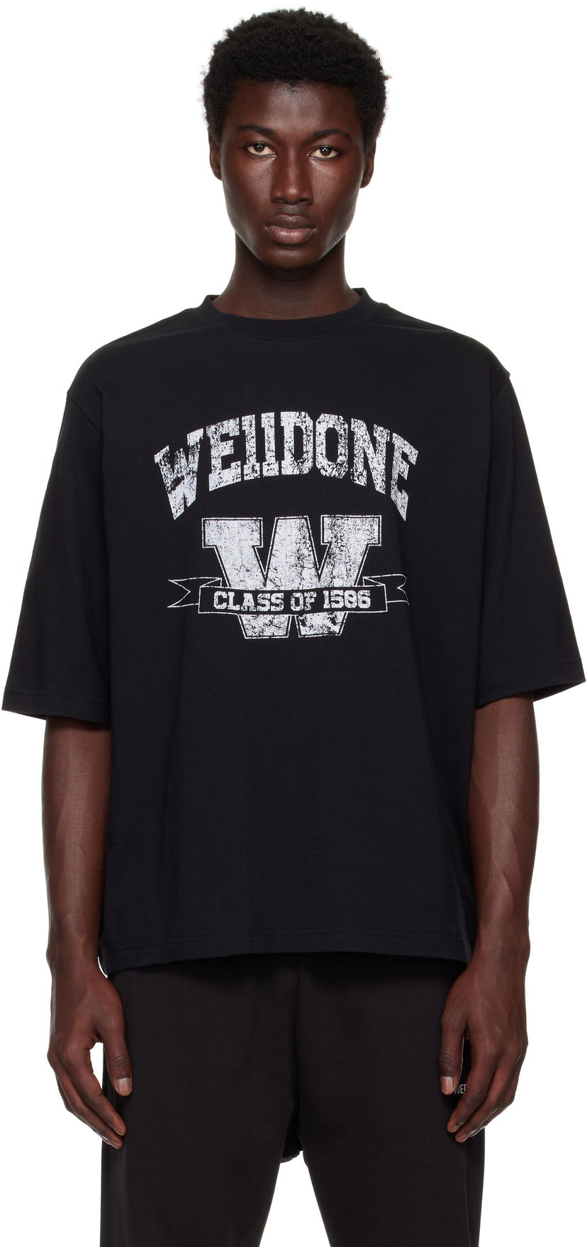 Футболка We11done We11done Printed University T-Shirt чорний | WD-TT2-25-743-U-BK