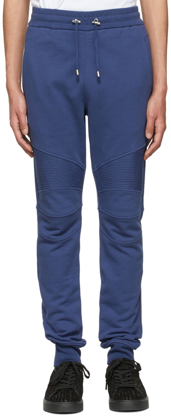 Спортивні штани Balmain Cotton Lounge Pants Синій | XH2OB00053JB