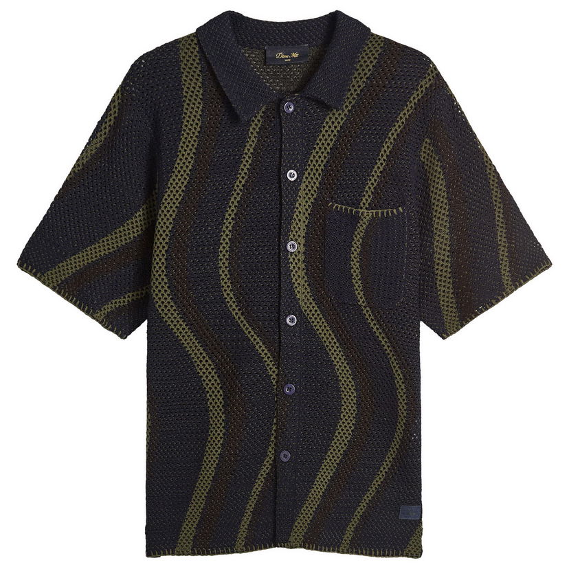 Сорочка Dime Dime Soleil Knit Short Sleeve Shirt Зелений | DIMESU257-NVY