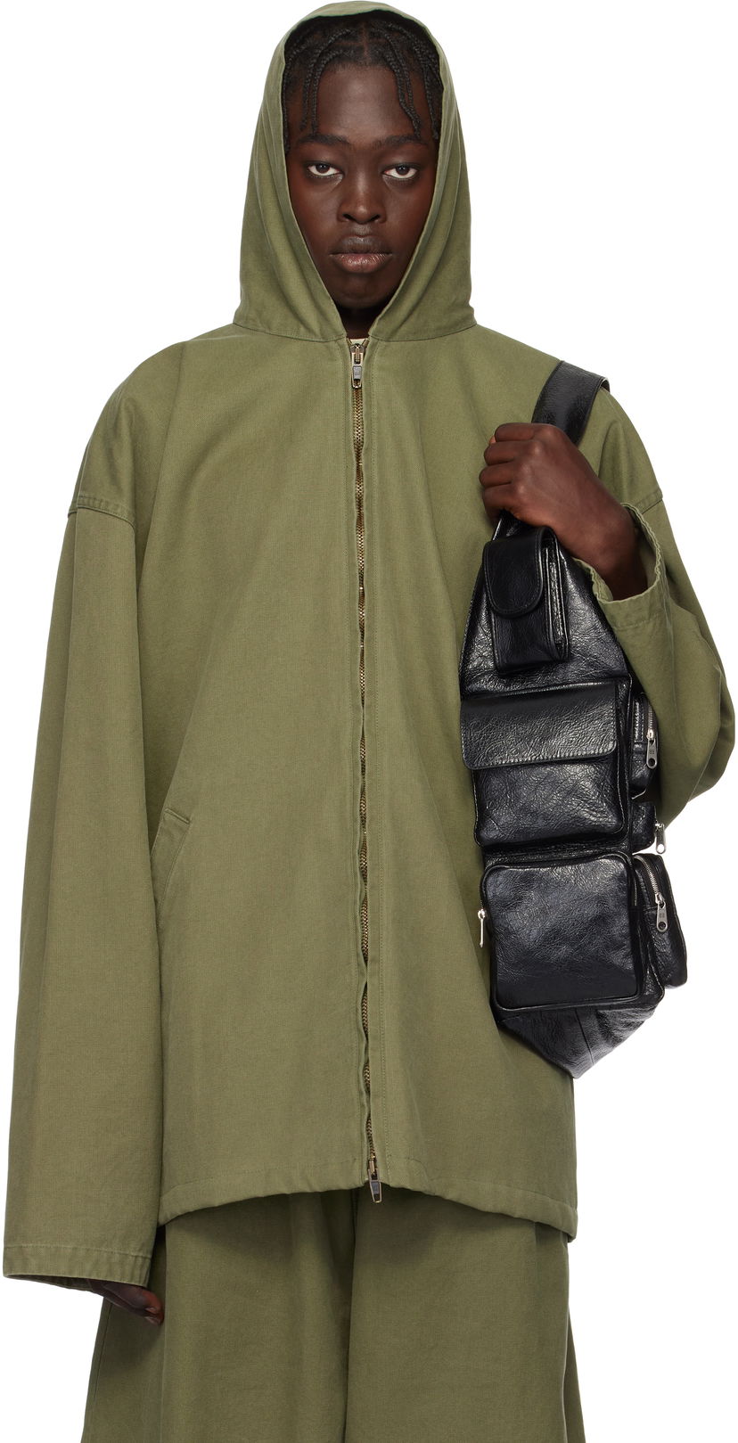 Світшоти Balenciaga Balenciaga Hooded Zip-Up Jacket Зелений | 808823TRP103420