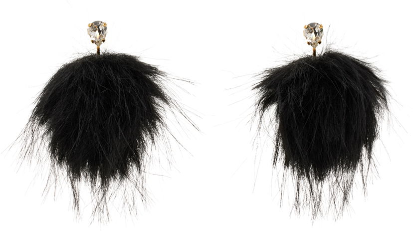 Сережки Simone Rocha Simone Rocha Crystal Stud Pompom Earrings чорний | ERG505 1090
