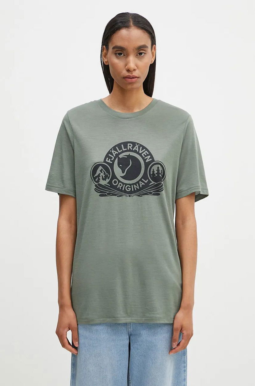 Футболка FJÄLLRÄVEN T-Shirt With Print Зелений | F84117.614