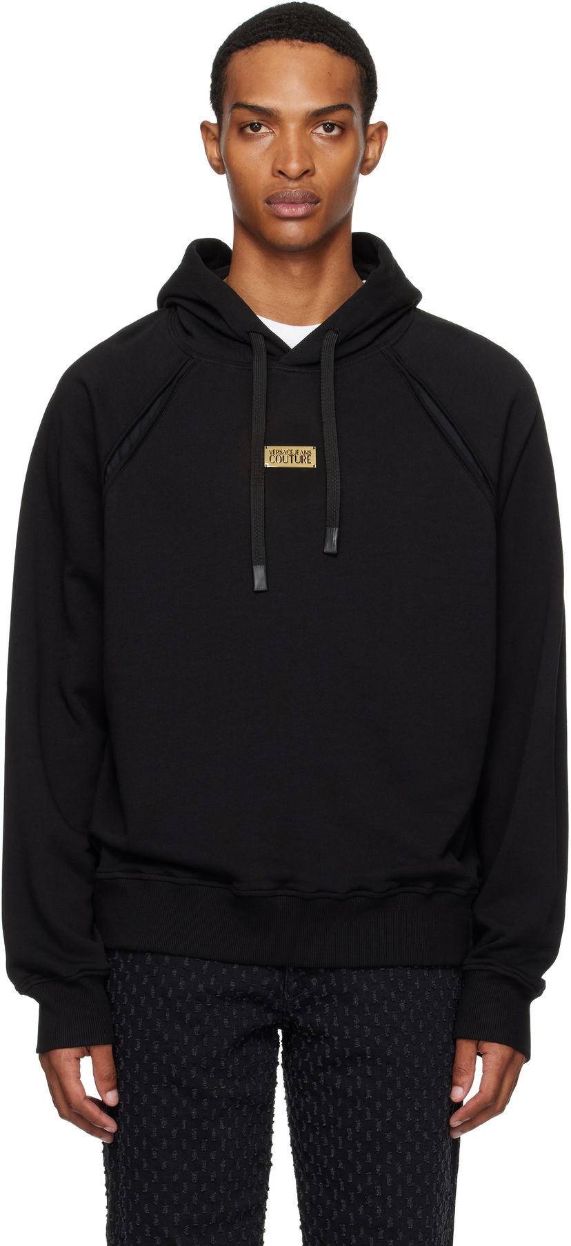 Світшоти Versace Outline Barocco Relaxed-Fit Hoodie чорний | E78GAI314_EF0010