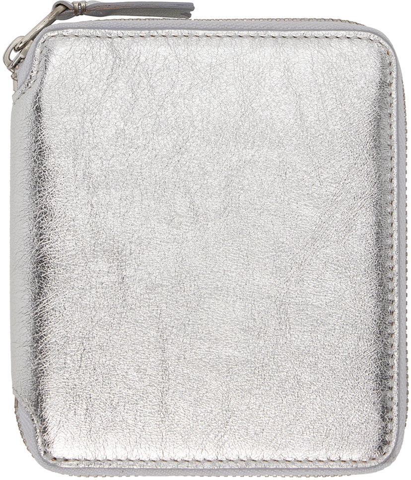 Гаманець Comme des Garçons Silver Leather Wallet Металік | SA2100G