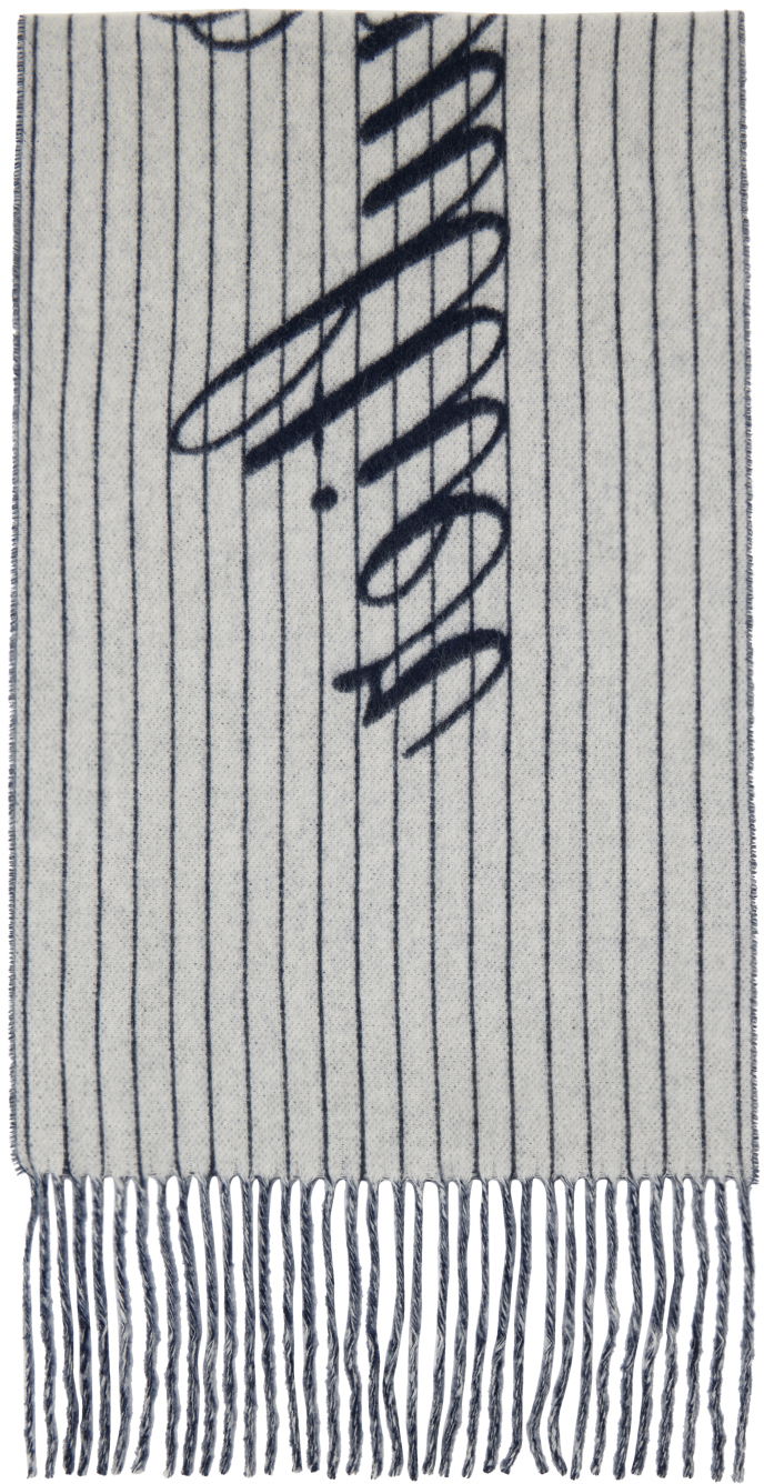 Шарф Jean Paul Gaultier Jean Paul Gaultier 'The Striped' Wool Scarf темно-синій | 24/30-U-EC038P-C551-5901, 1