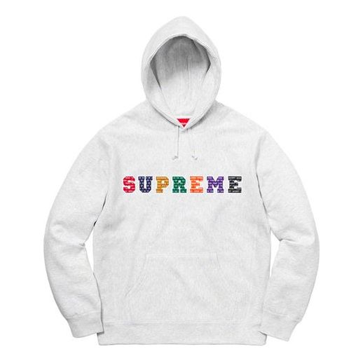 Світшоти Supreme Hooded Sweatshirt With Multicolor Logo Print Сірий | SUP-FW19-012, 0