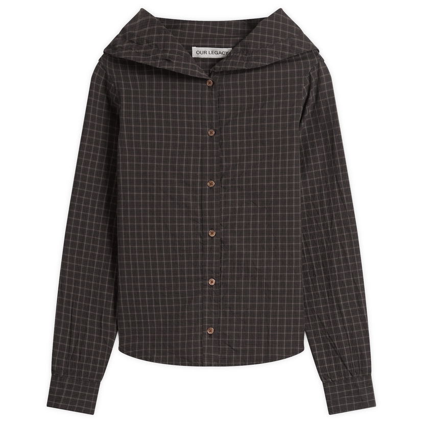 Сорочка OUR LEGACY Our Legacy Kaonashi Wide Neck Shirt, Size EUR 32 чорний | W4252KB