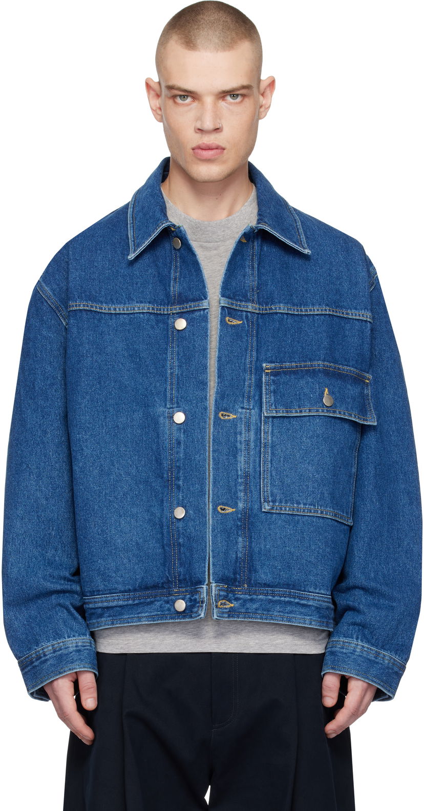Куртка Studio Nicholson Studio Nicholson Petar Denim Jacket Синій | PETAR SNM-1079