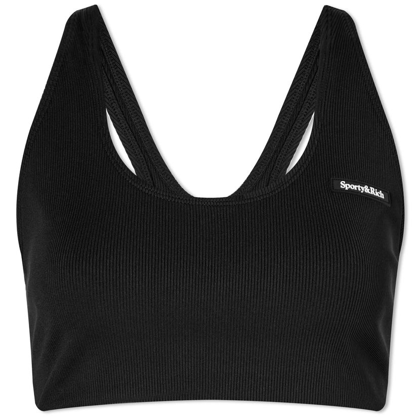 Бюстгальтер Sporty & Rich Sporty & Rich Serif Rib Bra чорний | BR841BK