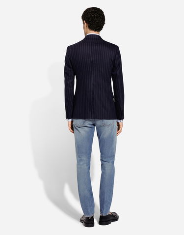 Куртка Dolce & Gabbana Dolce & Gabbana Double-breasted Pinstripe Flannel Taormina-Fit Jacket темно-синій | G2NW1TFRCB7S8053, 2